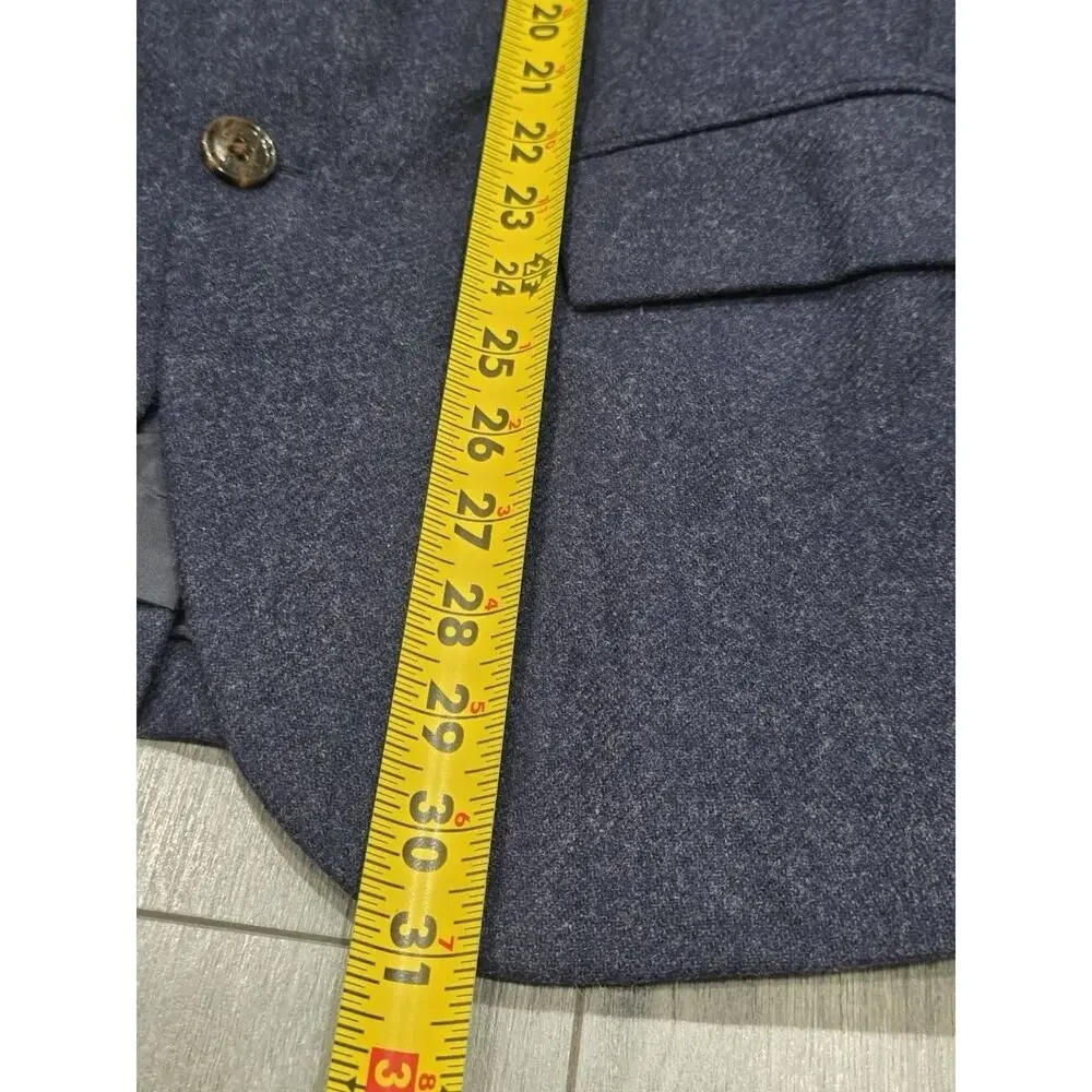 J.Crew Crewcuts Wool Thompson Suit Jacket Flex Chino Blue Blazer 36S A009797